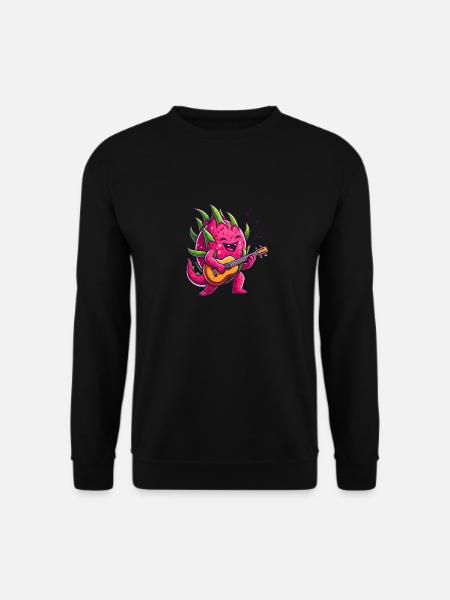 Dragon Fruit Playing Guitar - Unisex Sweatshirt - black