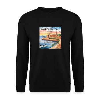 Palma de Mallorca - Unisex Sweatshirt - black - Front - Alina (178cm) & Michal (187cm)