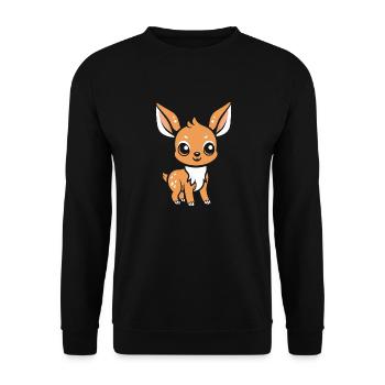 Reh - Unisex Pullover - Schwarz - Vorne - Alina (178cm) & Michal (187cm)