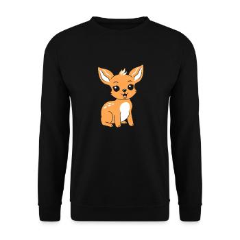 Reh - Unisex Pullover - Schwarz - Vorne - Alina (178cm) & Michal (187cm)