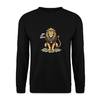 Hustle King – Lion Lion Winners & Movers & Shakers - Unisex Sweatshirt - black - Front - Alina (178cm) & Michal (187cm)