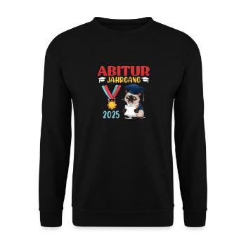 ABITUR JAHRGANG 2025 Abiturienten Lustiges - Unisex Pullover - Schwarz - Vorne - Alina (178cm) & Michal (187cm)