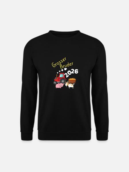 Großer Bruder 2026 Traktor Bauernhof Geschwister - Unisex Pullover - Schwarz
