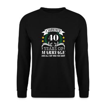 années de mariage Plan d’art 1 Exemplaire 2 - Sweat-shirt Unisexe - noir - Devant - Alina (178cm) & Michal (187cm)