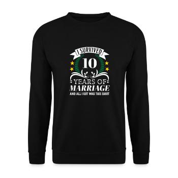années de mariage Plan d’art 1 exemplaire 5 - Sweat-shirt Unisexe - noir - Devant - Alina (178cm) & Michal (187cm)
