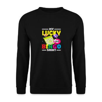 Joueur de bingo porte-bonheur chemise design - Sweat-shirt Unisexe - noir - Devant - Alina (178cm) & Michal (187cm)
