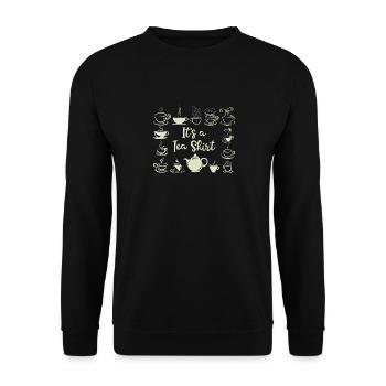 It's a Tea Shirt Funny Teacup Illustrations - Unisex Sweatshirt - black - Front - Alina (178cm) & Michal (187cm)
