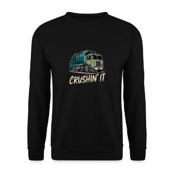 Camion d’éboueur Crushin' It Style - Sweat-shirt Unisexe - noir - Devant - Alina (178cm) & Michal (187cm)
