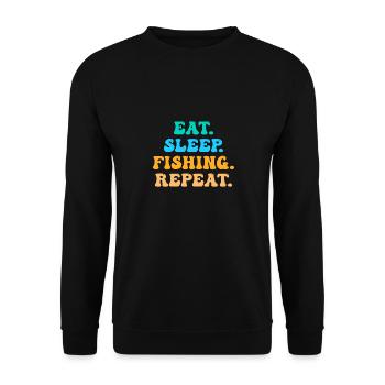 Eat. Sleep. Fishing - Unisex Sweatshirt - black - Front - Alina (178cm) & Michal (187cm)