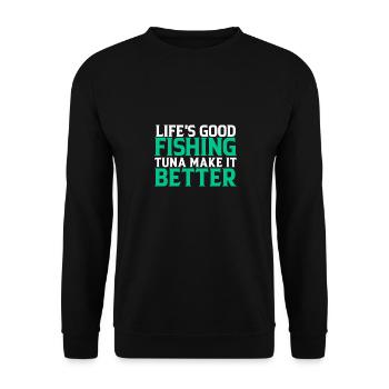 Fishing Makes Better - Unisex Sweatshirt - black - Front - Alina (178cm) & Michal (187cm)