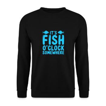 It's Fish O'Clock - Unisex Sweatshirt - black - Front - Alina (178cm) & Michal (187cm)