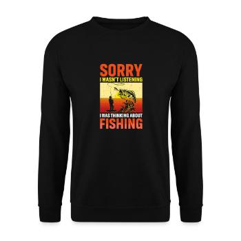 Thinking About Fishing - Unisex Sweatshirt - black - Front - Alina (178cm) & Michal (187cm)
