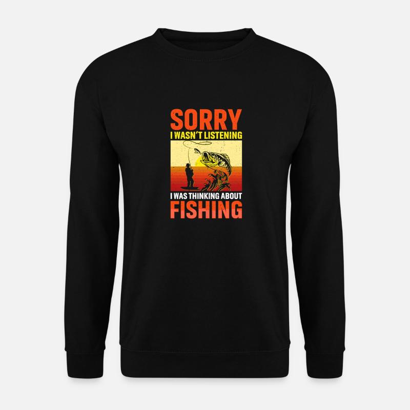 Thinking About Fishing - Unisex Pullover - Schwarz