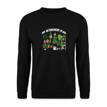 Plant Lover Gardening Retired My - Unisex Pullover - Schwarz - Vorne - Alina (178cm) & Michal (187cm)