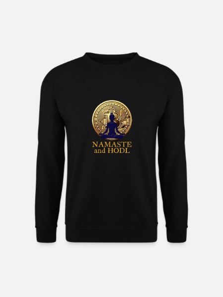 Namaste And Hodl Bitcoin - Unisex Pullover - Schwarz