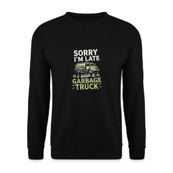 Désolé, je suis en retard, j’ai un - Sweat-shirt Unisexe - noir - Devant - Alina (178cm) & Michal (187cm)