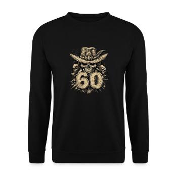 60e anniversaire homme chapeau de cow-boy idée cadeau - Sweat-shirt Unisexe - noir - Devant - Alina (178cm) & Michal (187cm)