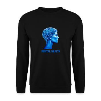 KOPF ZAHNRÄDER MENTAL HEALTH - Unisex Pullover - Schwarz - Vorne - Alina (178cm) & Michal (187cm)
