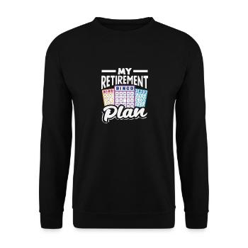 Joueur de bingo Mon plan de retraite - Sweat-shirt Unisexe - noir - Devant - Alina (178cm) & Michal (187cm)