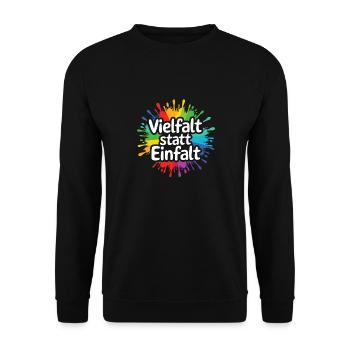 La diversité au lieu de la simplicité : déclaration contre la droite - Sweat-shirt Unisexe - noir - Devant - Alina (178cm) & Michal (187cm)