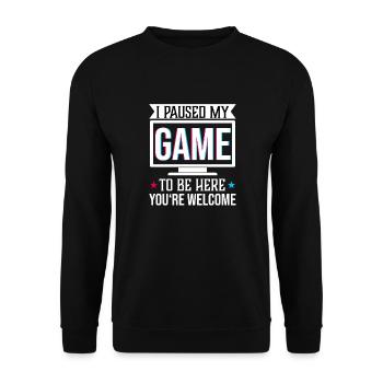 paused game3 Zeichenfläche 1 Kopie - Unisex Pullover - Schwarz - Vorne - Alina (178cm) & Michal (187cm)