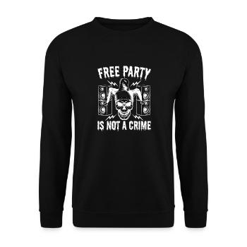 Free Party Tekno Clown Soundsystem DJ Rave Techno - Sweat-shirt Unisexe - noir - Devant - Alina (178cm) & Michal (187cm)