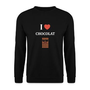 Humour Chocolat - Sweat-shirt Unisexe - noir - Devant - Alina (178cm) & Michal (187cm)
