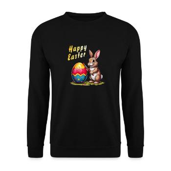 LAPIN DE PÂQUES Joyeuses Pâques - Sweat-shirt Unisexe - noir - Devant - Alina (178cm) & Michal (187cm)