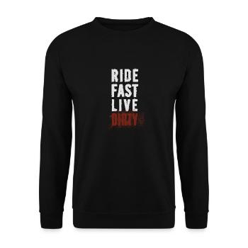 RIDE FAST LIVE DIRTY – Mountain Bike - Motocross - Unisex Sweatshirt - black - Front - Alina (178cm) & Michal (187cm)