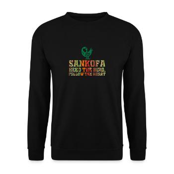 Sankofa Symbol Adinkra Ghana Black - Unisex Sweatshirt - black - Front - Alina (178cm) & Michal (187cm)
