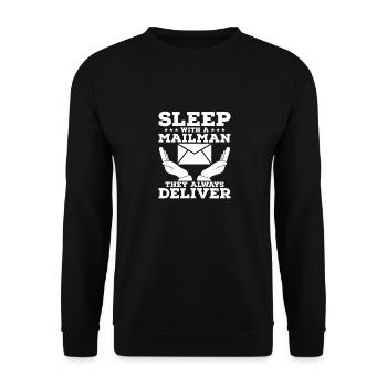 Sleep With A Mailman Postal Worker Mail Carrier - Unisex Sweatshirt - black - Front - Alina (178cm) & Michal (187cm)