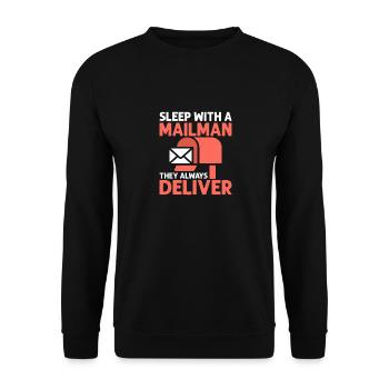 Sleep With A Mailman Mail Carrier Postal Worker - Unisex Sweatshirt - black - Front - Alina (178cm) & Michal (187cm)
