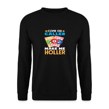 Bingo Spieler Komm Caller Lass Mich Jubeln - Unisex Pullover - Schwarz - Vorne - Alina (178cm) & Michal (187cm)