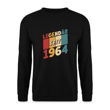 legendär seit 1964 oh mein gott wie funny - Unisex Pullover - Schwarz - Vorne - Alina (178cm) & Michal (187cm)