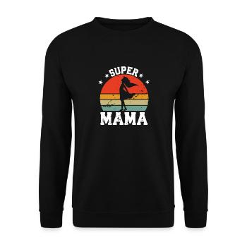 super mama - Unisex Pullover - Schwarz - Vorne - Alina (178cm) & Michal (187cm)