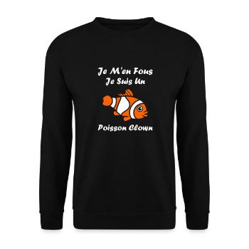 Humour Poisson rouge - Sweat-shirt Unisexe - noir - Devant - Alina (178cm) & Michal (187cm)
