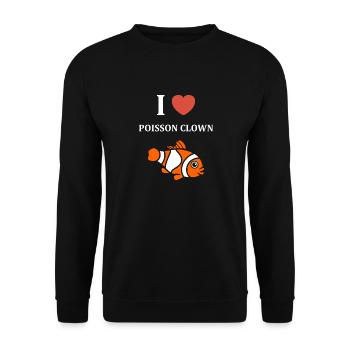 Humour Poisson rouge - Sweat-shirt Unisexe - noir - Devant - Alina (178cm) & Michal (187cm)