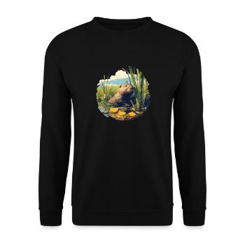 Muskrats Muskrat - Unisex Sweatshirt - black - Front - Alina (178cm) & Michal (187cm)