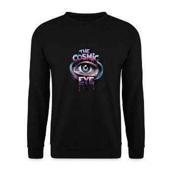 Das Kosmische Auge Streetart Visuelle Magie - Unisex Pullover - Schwarz - Vorne - Alina (178cm) & Michal (187cm)