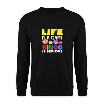 La vie du joueur de bingo est un jeu - Sweat-shirt Unisexe - noir - Devant - Alina (178cm) & Michal (187cm)