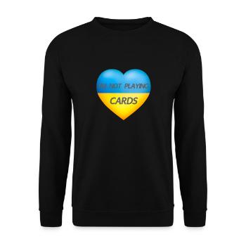 I'M NOT PLAYING CARDS – UKRAINE HEART - Unisex Sweatshirt - black - Front - Alina (178cm) & Michal (187cm)