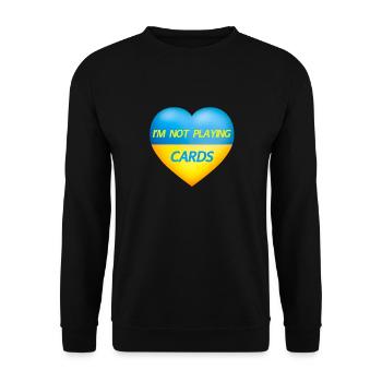 I'M NOT PLAYING CARDS – UKRAINE HEART - Unisex Sweatshirt - black - Front - Alina (178cm) & Michal (187cm)