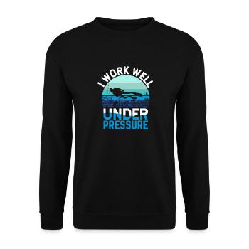 Tauchen Tauchen Lustiger Taucher - Unisex Pullover - Schwarz - Vorne - Alina (178cm) & Michal (187cm)
