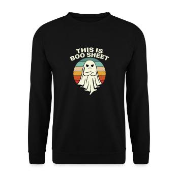 Halloween Pisse Zeichenfläche 1 Kopie 5 - Unisex Pullover - Schwarz - Vorne - Alina (178cm) & Michal (187cm)