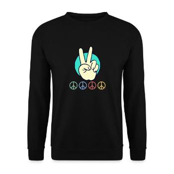 Planche d’art de la paix 1 Exemplaire 3 - Sweat-shirt Unisexe - noir - Devant - Alina (178cm) & Michal (187cm)