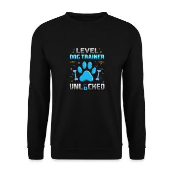 Level Hundetrainer freigeschaltet - Unisex Pullover - Schwarz - Vorne - Alina (178cm) & Michal (187cm)