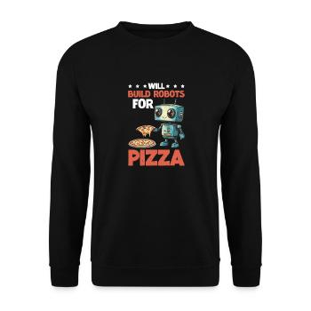 Will Build Robots For Pizza 2 - Unisex Pullover - Schwarz - Vorne - Alina (178cm) & Michal (187cm)