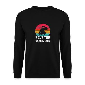 Orangutan Animal Lover Orangutans - Unisex Sweatshirt - black - Front - Alina (178cm) & Michal (187cm)