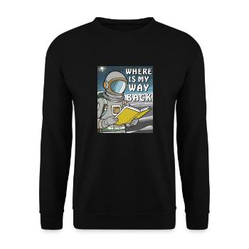 ASTRONAUT BUCH WHERE IS MY WAY BACK - Unisex Pullover - Schwarz - Vorne - Alina (178cm) & Michal (187cm)