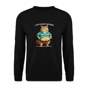 CAT I EAT ALMOST NOTHING - Unisex Sweatshirt - black - Front - Alina (178cm) & Michal (187cm)